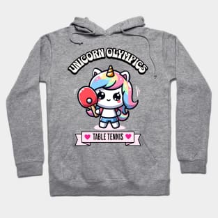 Table Tennis Unicorn Olympics 🏓🦄 -  Smashing Cuteness! Hoodie